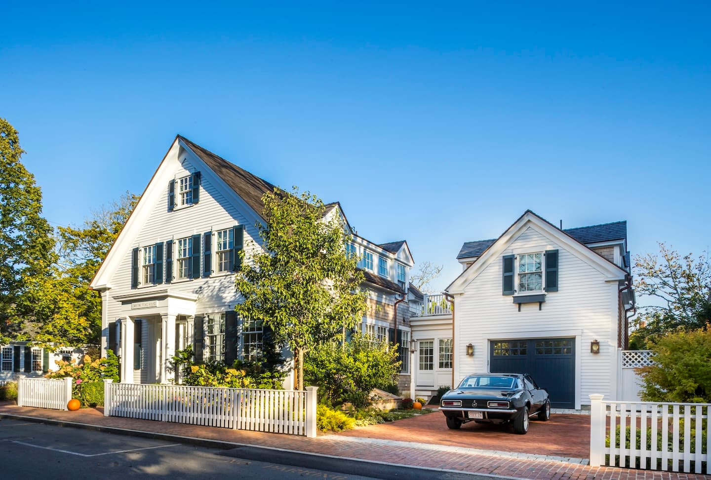 Street view of an old captain's house in Edgartown, Massachusetts