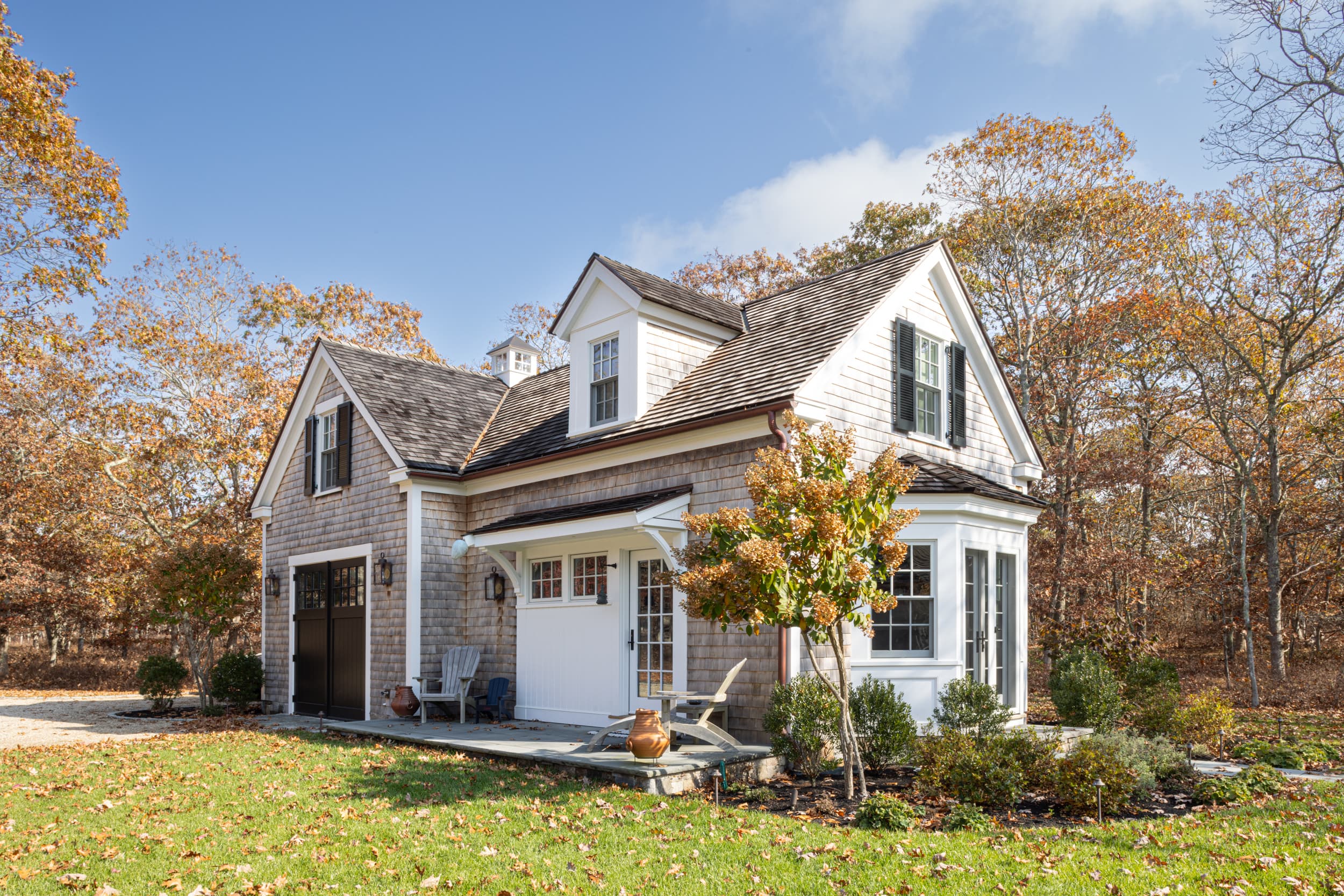 Exterior view of the guest house with a front porch